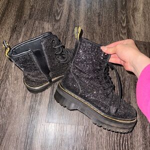 Doc Marten Sparkle Black Platform boot